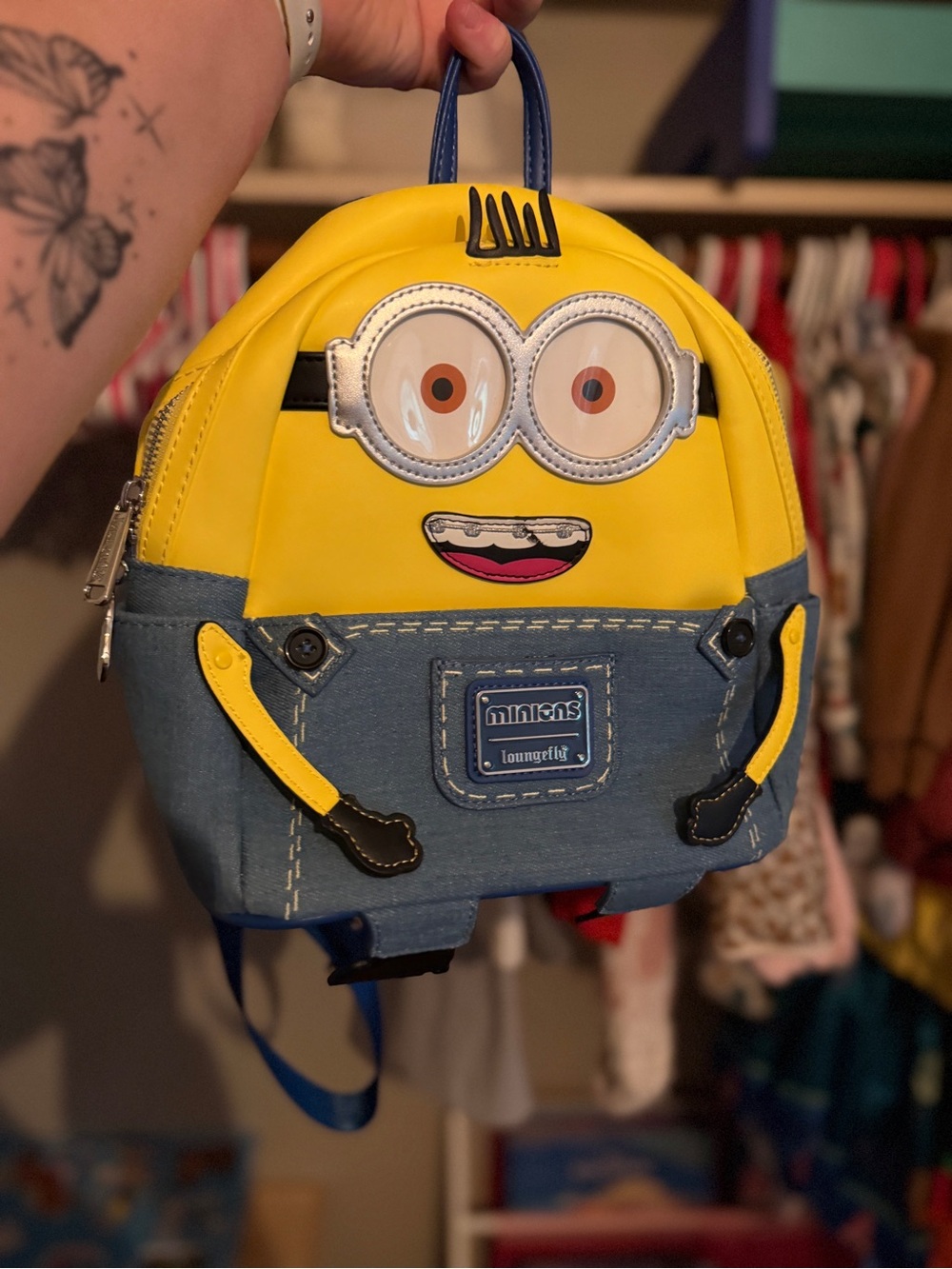 Loungefly Minions Yellow Blue Mini Backpack